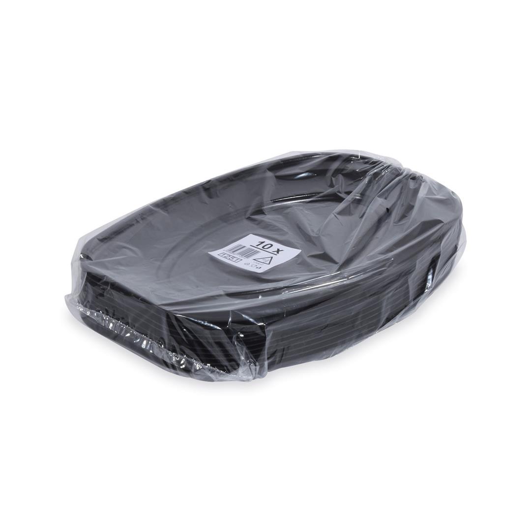 Party-Platte oval schwarz 45 x 30,5 cm (EPS) (10 Stück)