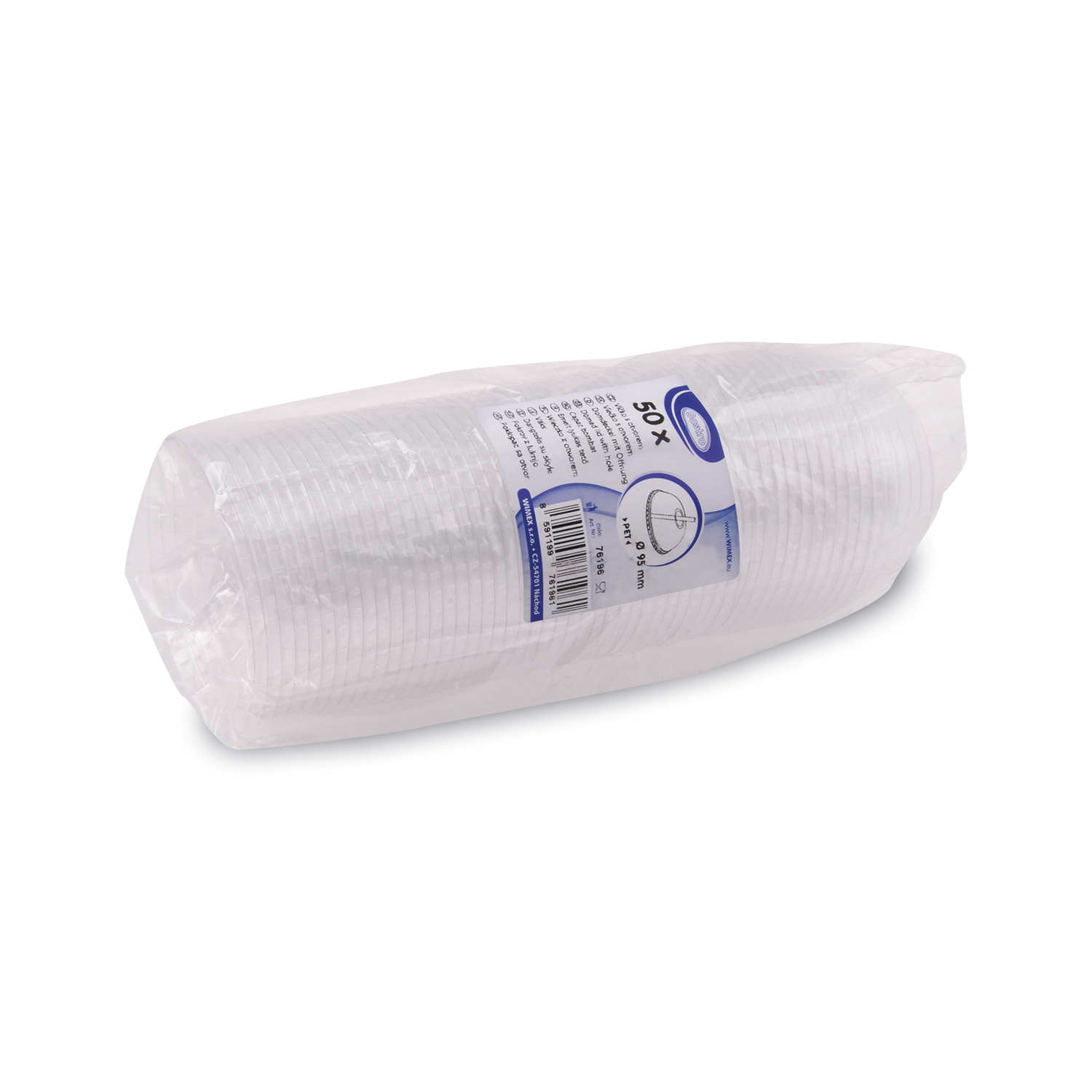 Domdeckel (rPET) mit Öffnung klar 95mm - 50 Stück