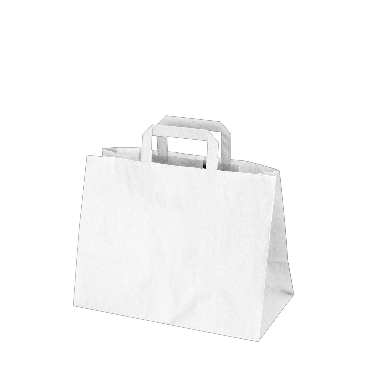 50 Papiertragetaschen 32+17 x 25 cm weiß