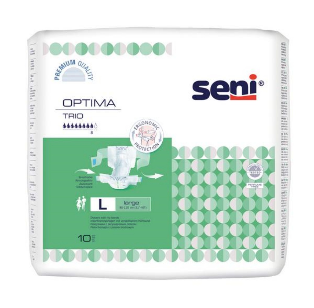 Seni Optima Trio Large atmungsaktive Vorlage mit Hüftband, grün 10 Stück