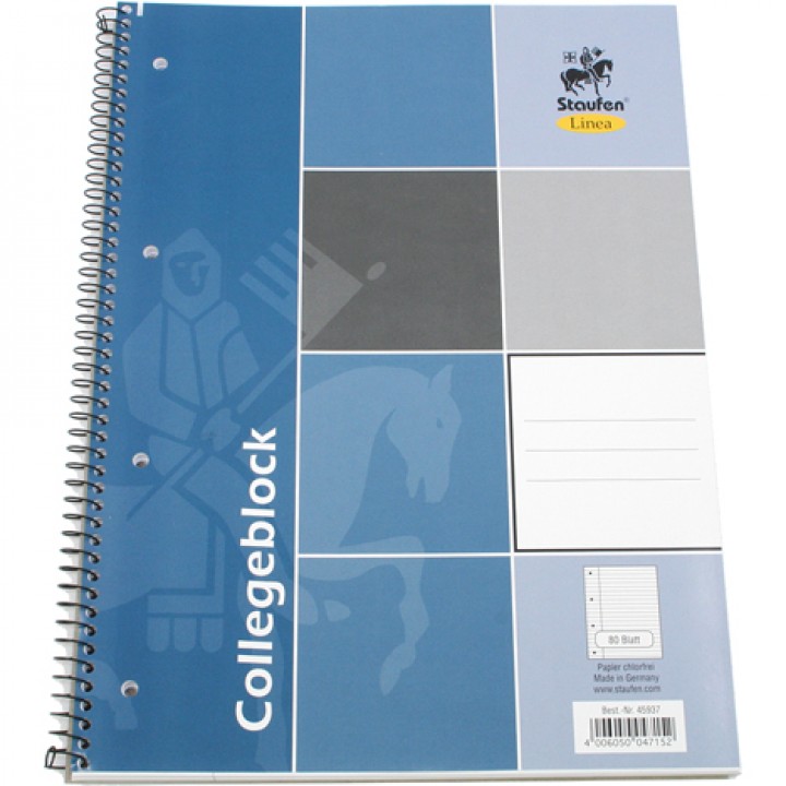 Staufen Collegeblock A4 80 Blatt liniert mit doppel Rand