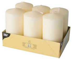 PAPSTAR Stumpenkerze, Durchmesser: 60 mm, creme