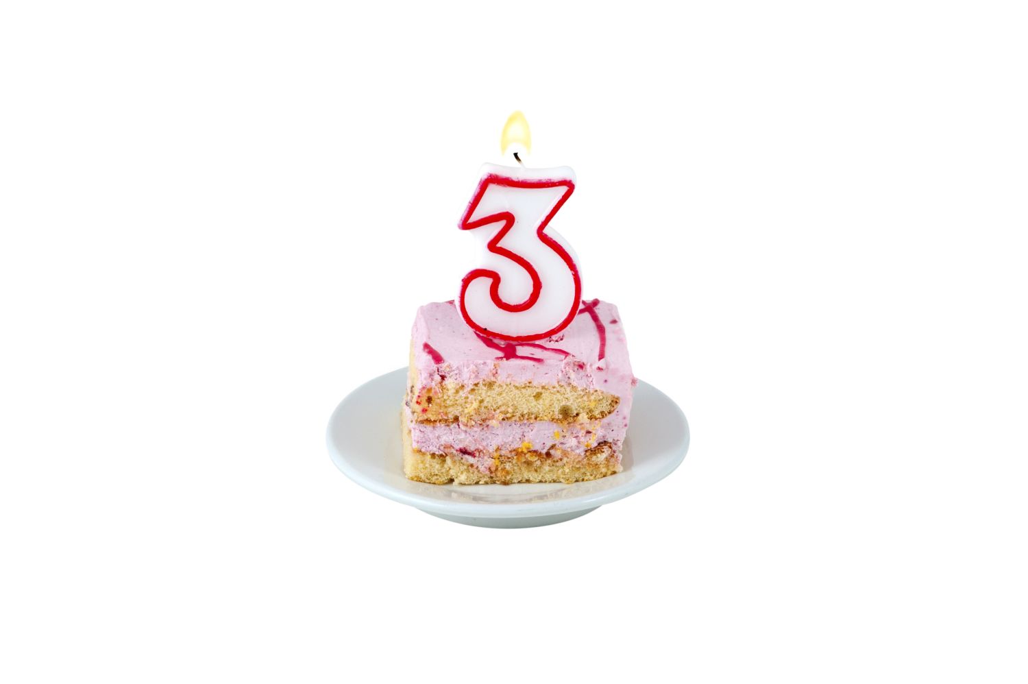 Zahlenkerze -3- 75mm - 1 Stück