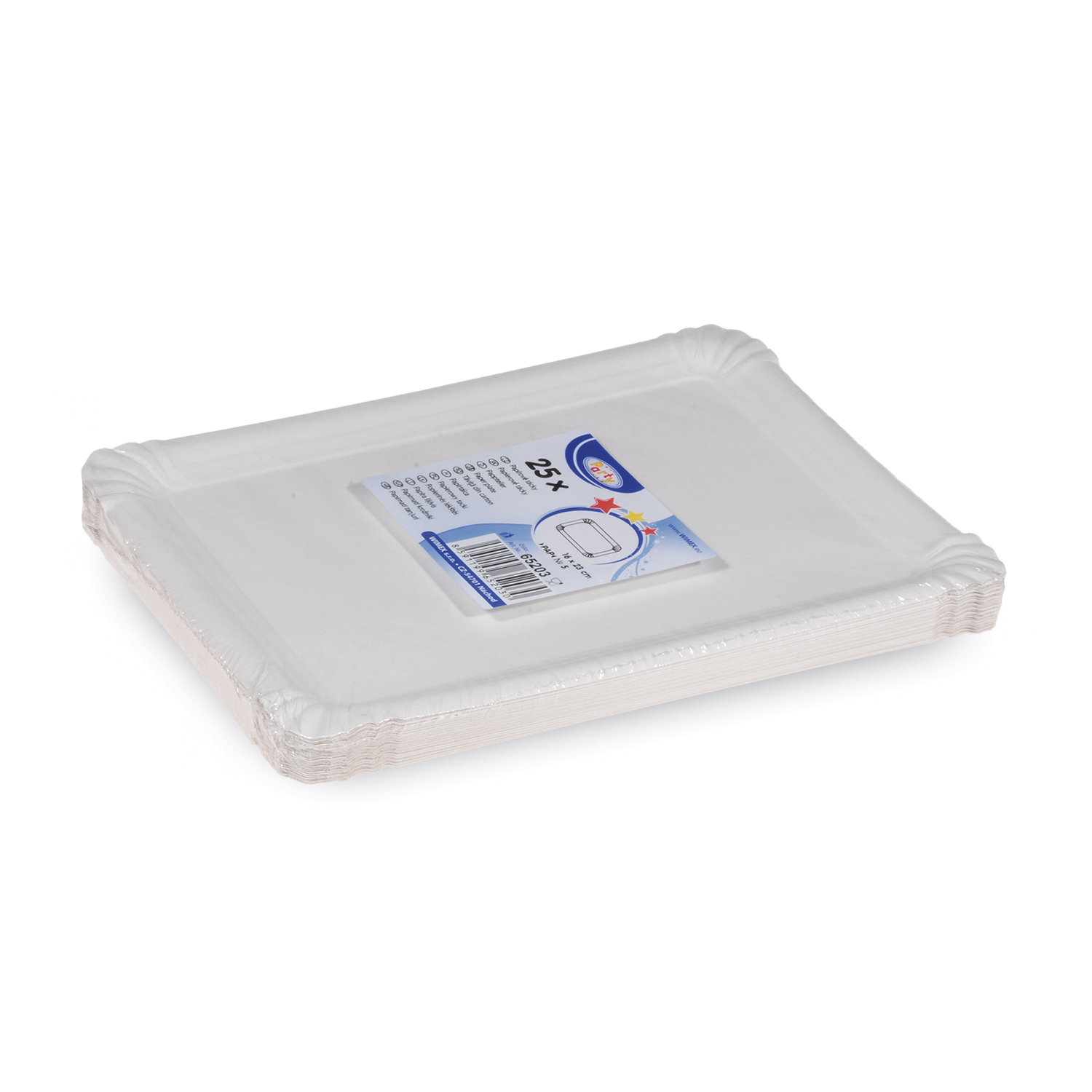 Pappteller weiß 16 x 23 cm RECY - 25 Stück