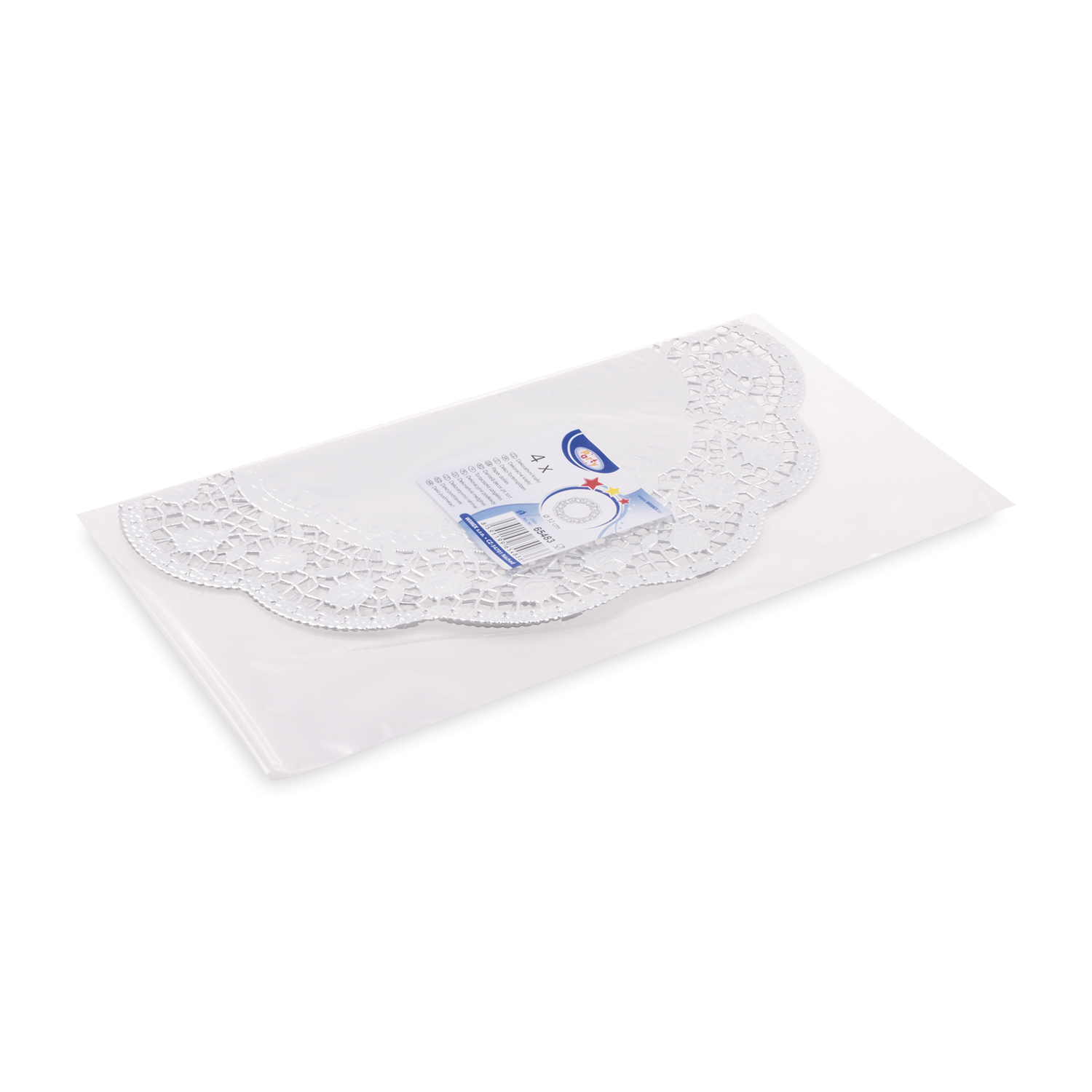 Deko-Tortenspitze (PAP,ALU) rund silber 32cm - 4 Stück