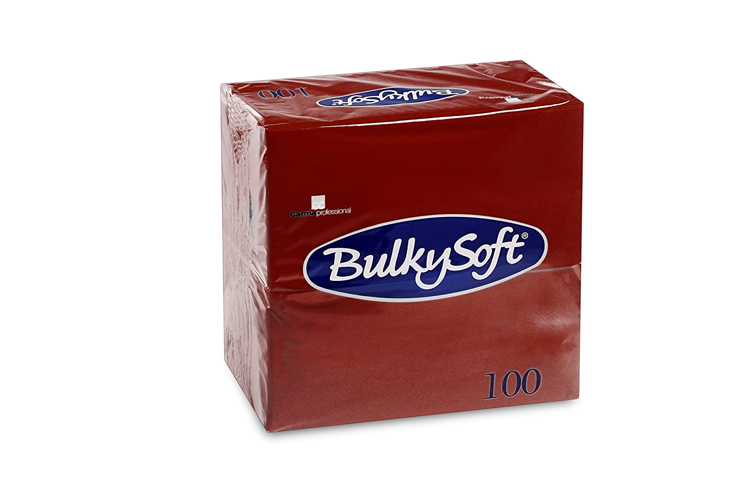 Servietten Dinner Bulkysoft, 3-lagig, bordeaux, 40x40cm, 1/8 Falz - Karton à 10 Pack / Pack à 100 Servietten