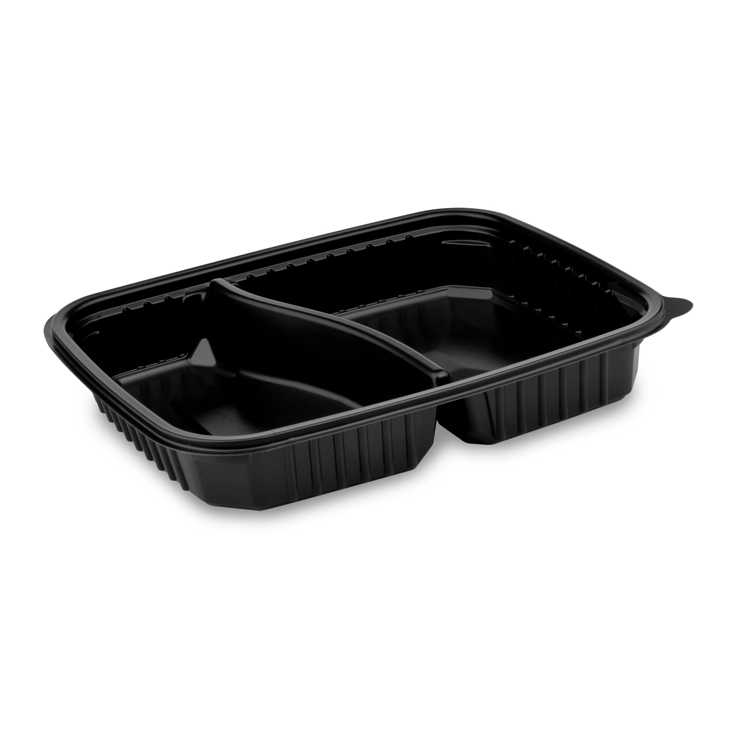 Mikrowellenschale (PP) 2-geteilt schwarz L 250 x 185 x 40 mm 1100ml - 50 Stück