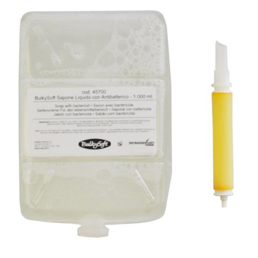 Bulkysoft Flüssigseife farblos, antibakteriell, 1 Liter 12 Flaschen