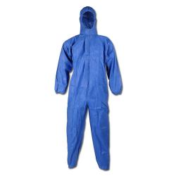 OxyLine Einweg-Schutzanzug mit Kapuze CE Kat III Typ 5&6 - blau Gr. 2XL - 1 Stück