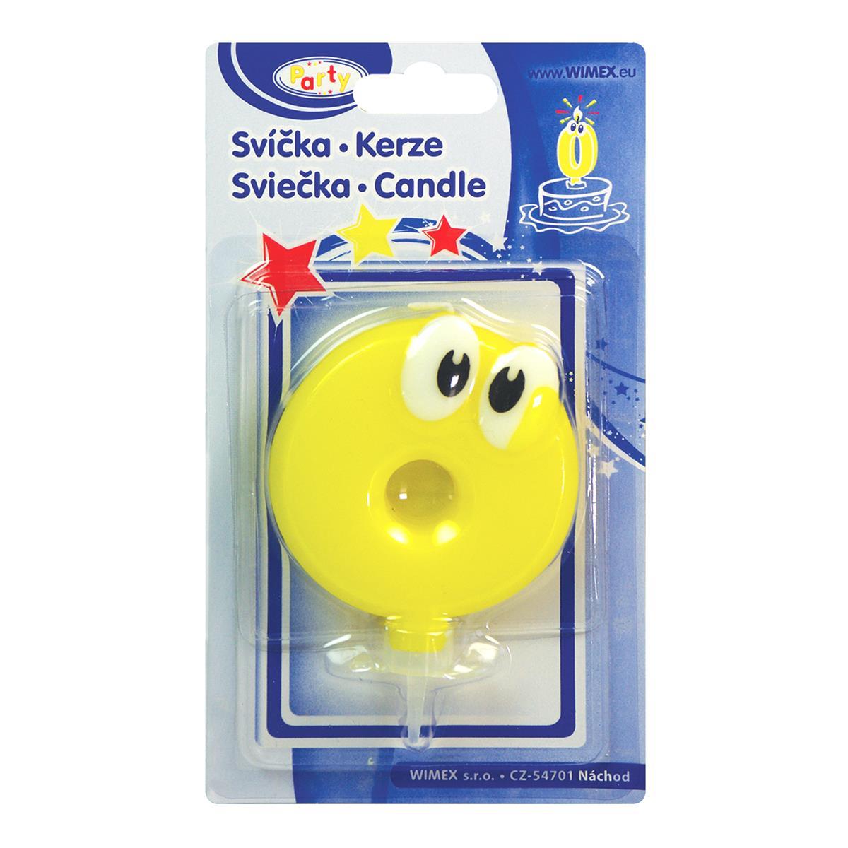 Zahlenkerze mit Halter -0- 80mm - 1 Stück