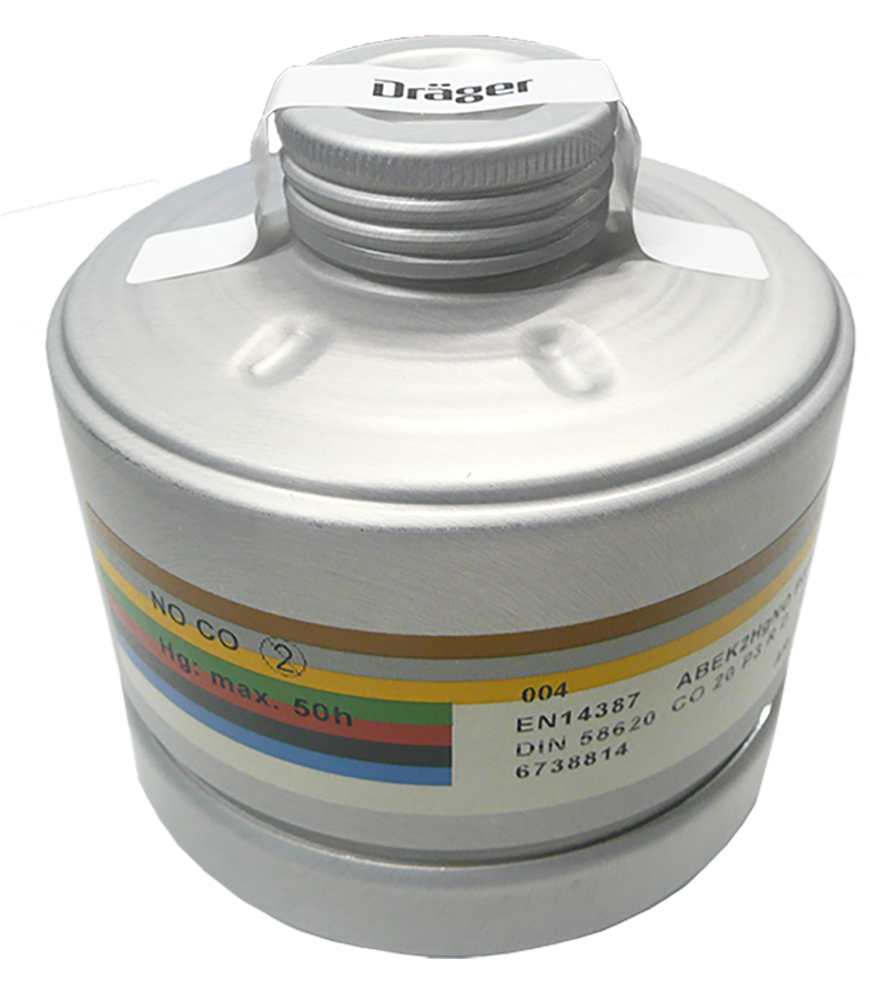Gas-/Kombinationsfilter A2B2E2K2/Hg/NO/CO/P3 zu DRÄGER X-PLORE 4740 und 6300