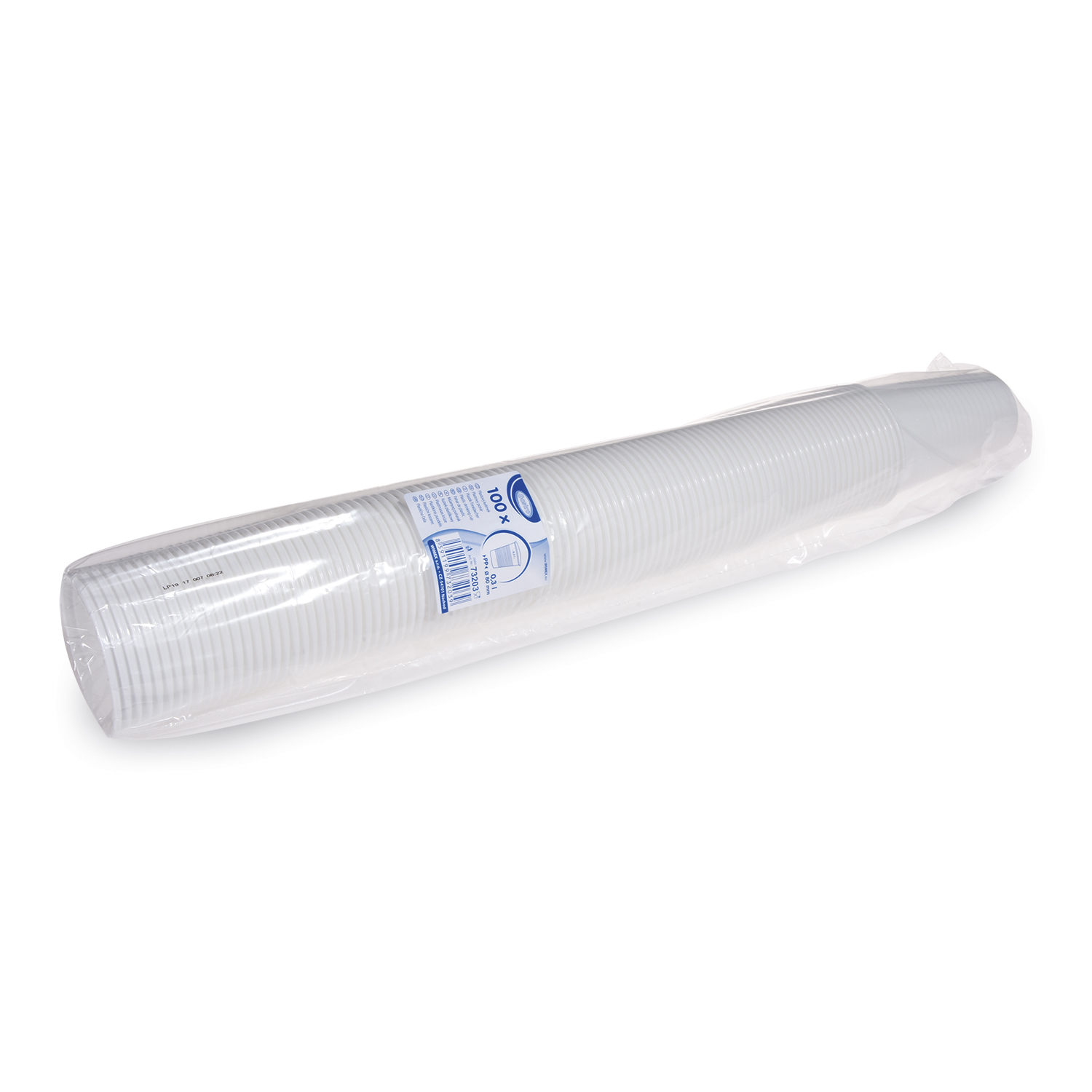 Trinkbecher PP weiss Ø 78 mm 0,3 l, Packung mit 100 Stück