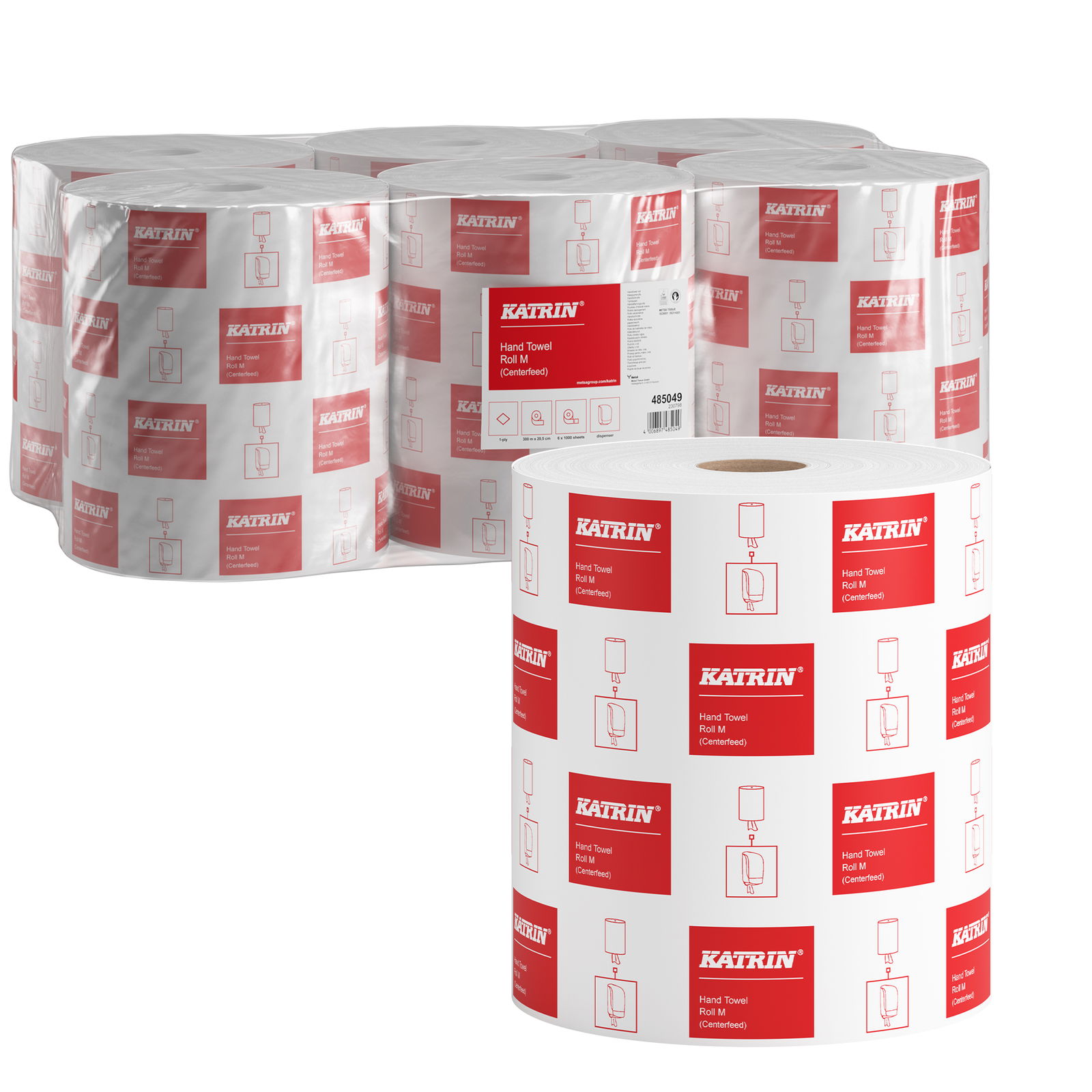 6 Rollen Katrin Classic M1 Papierwischtücher Midi 1-lagig