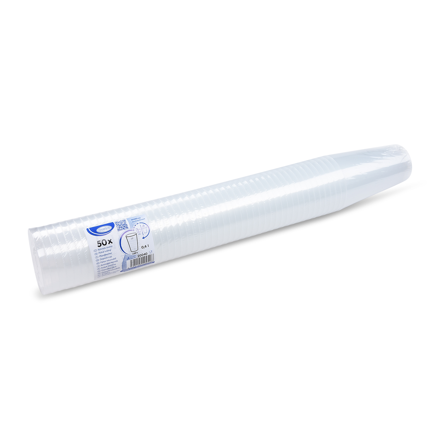 Pfandbecher (PP) 86mm 0,4L - 50 Stück
