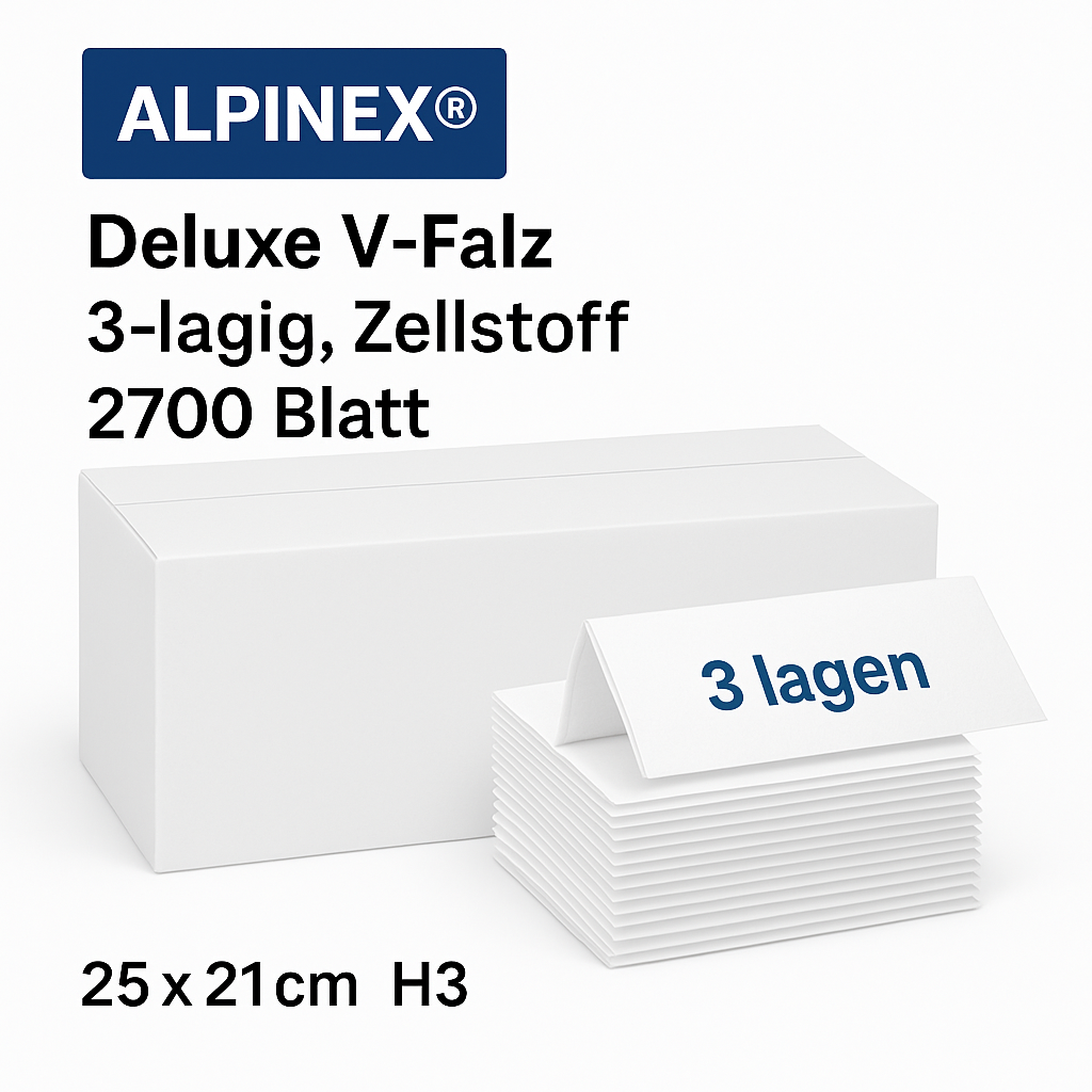 Premium Faltpapier AlpineX® V-Falz 2-lagig - 4000 Blatt H3