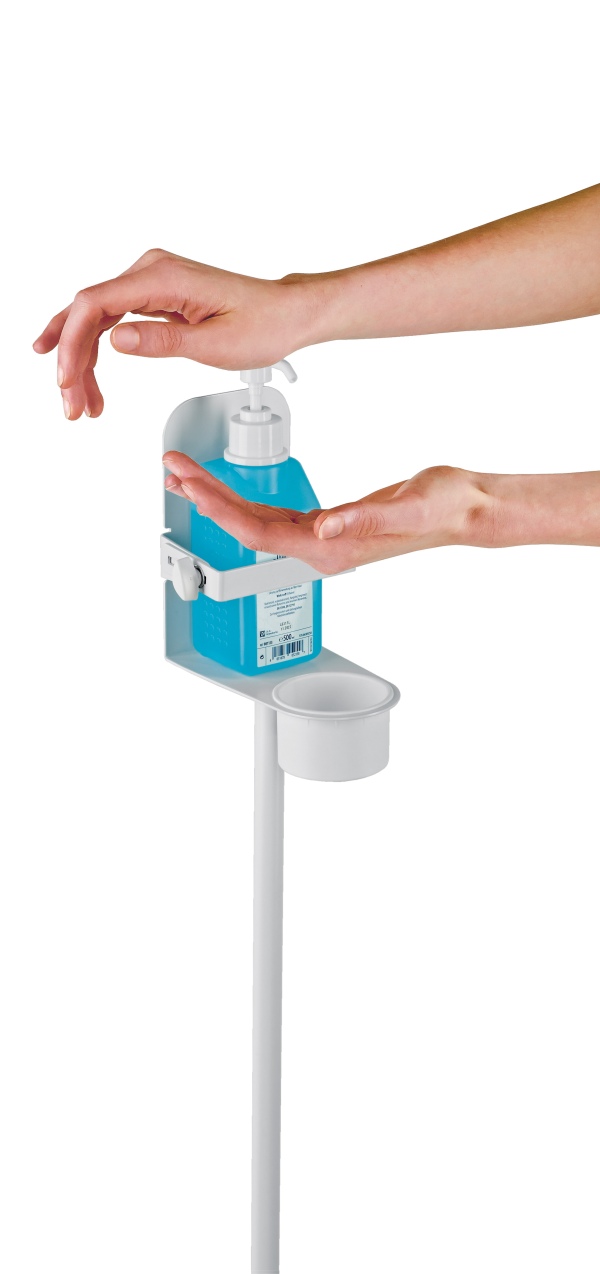 Desinfektionsmittelständer mit Klemmbügel XL weiss