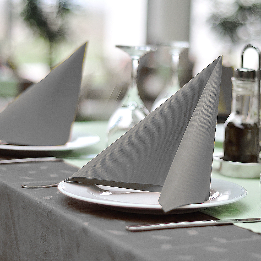 Airlaid Serviette PREMIUM grau 40 x 40 cm - 50 Stück