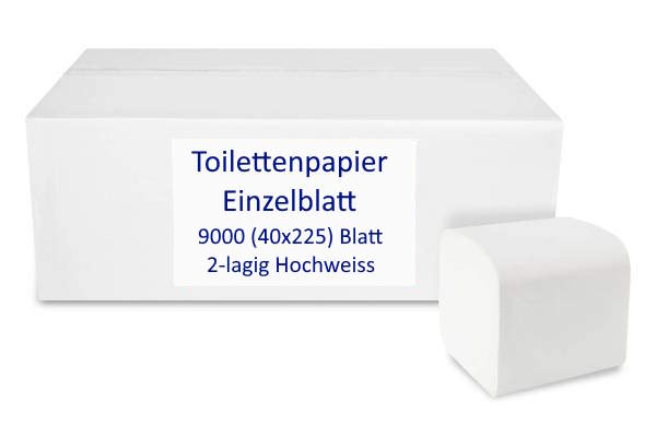 Toilettenpapier V-Falz, 2-lagig – 9000 Blatt (36×250) | 100 % Zellstoff | PEFC & EU Ecolabel