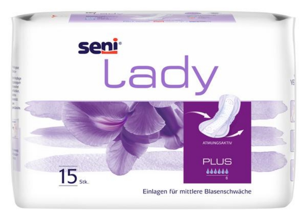 Seni Lady Einlagen atmungsaktive Vorlage für Frauen, Plus 15 Stück