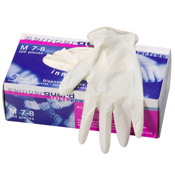 Einweghandschuh Semperguard Latex puderfrei 100er Pack S