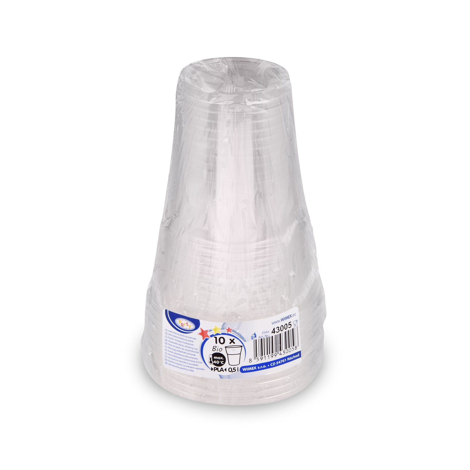 Trinkbecher (PLA) klar 102mm 0,5L - 10 Stück