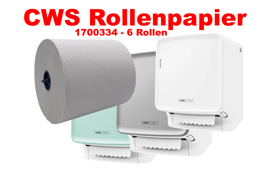 CWS Rollenpapier 2-lagig Zellstoff 150m - 1 Karton à 6 Rollen
