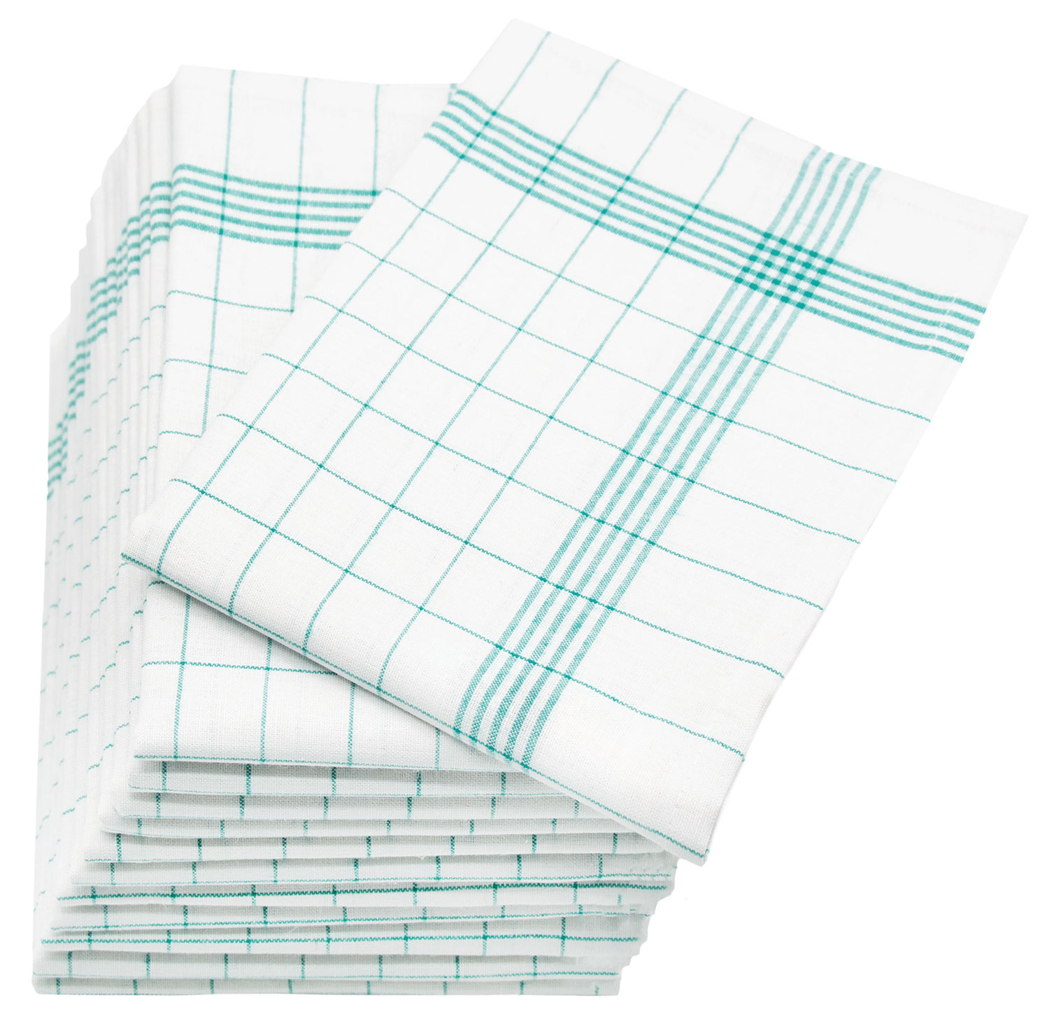 AlpineX® Küchentuch Halbleinen grün/weiss 50x70cm