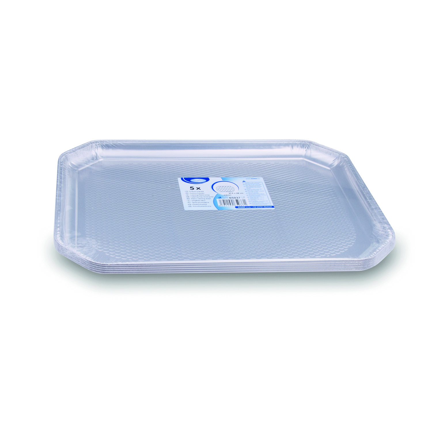 Catering-Platte (ALU) eckig 37,5 x 28 cm - 5 Stück