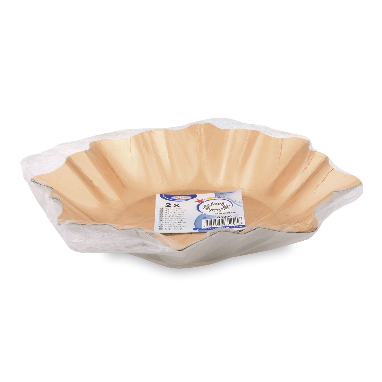 Pappteller STERN  28 cm gold (2 Stück)