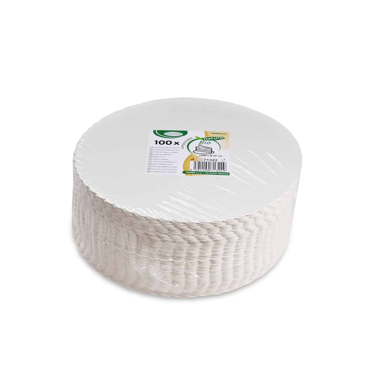 Tortenunterlage aus Pappe weiß 22cm - 100 Stück