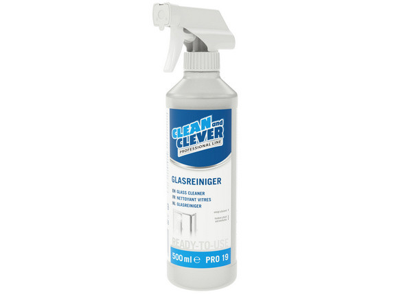 CLEAN and CLEVER Glasreiniger PRO 19, 10 Flaschen à 500 ml