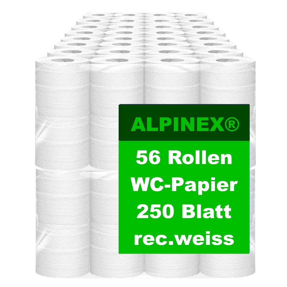 56 Rollen Toilettenpapier Comfort 3-lagig 250 Blatt naturweiss