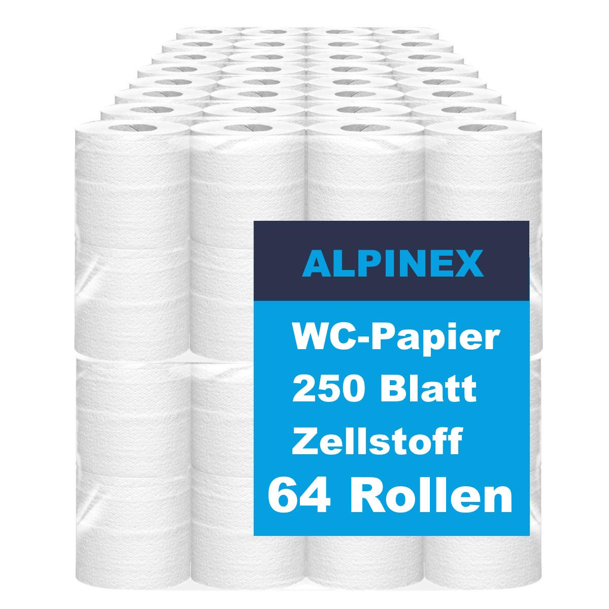 Toilettenpapier PREMIUM 3-lg 250 Blatt Zellstoff 64 Rollen
