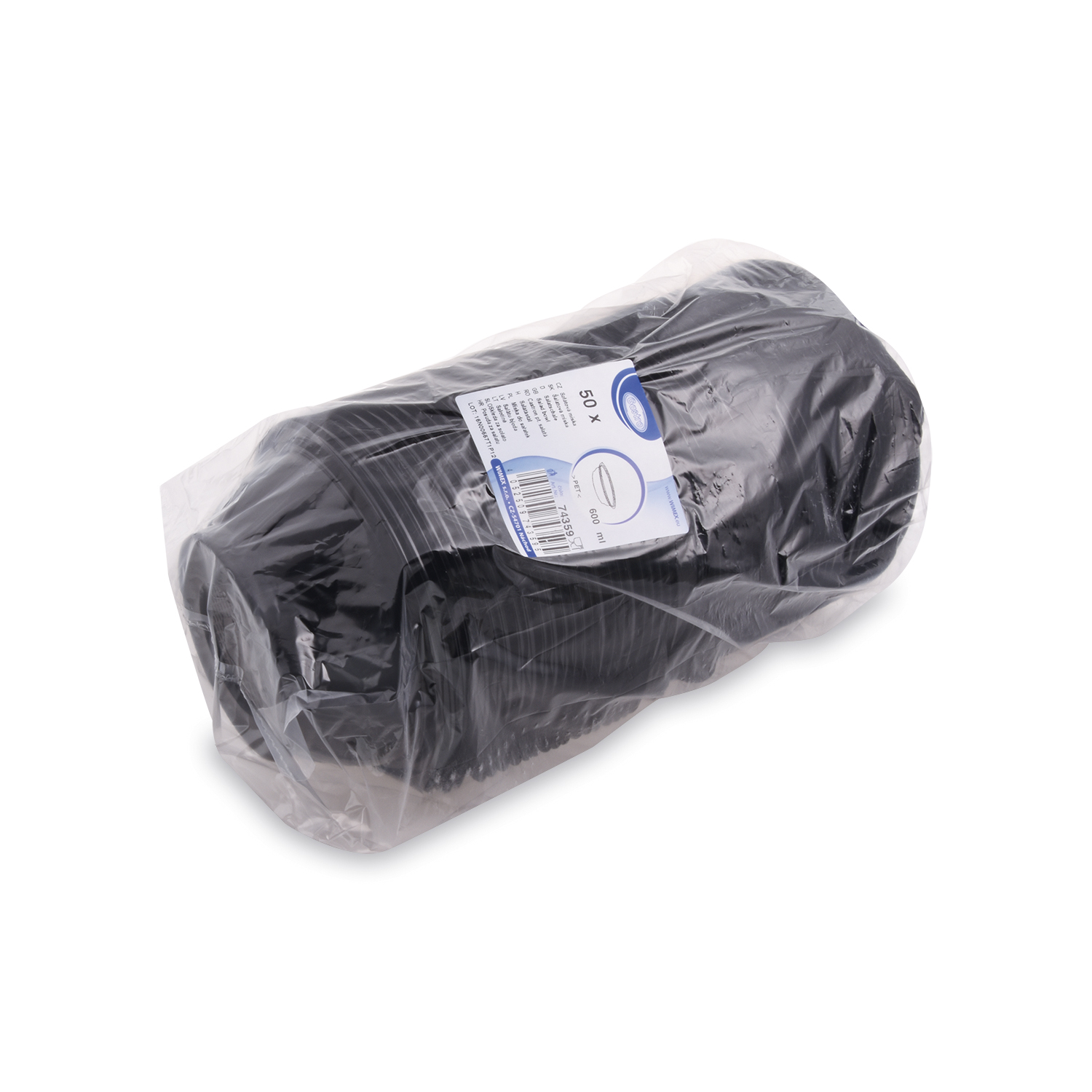 Salatschale (rPET) schwarz 176mm 600ml - 50 Stück