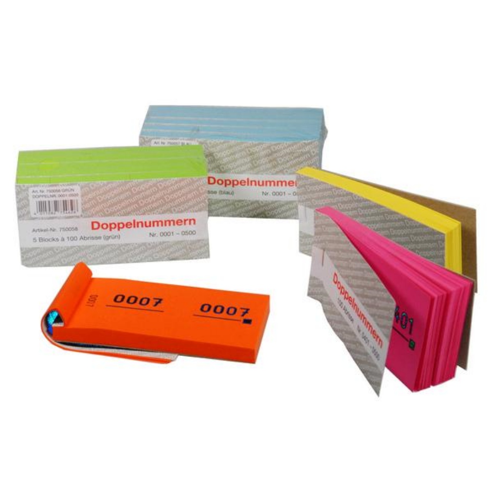 Doppelnummern-Block 1 - 500 orange 500 Stück