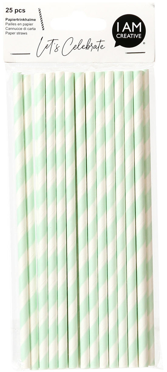 AM CREA Papiertrinkhalme,mint,19.7cm 25 Stück I 6010.921