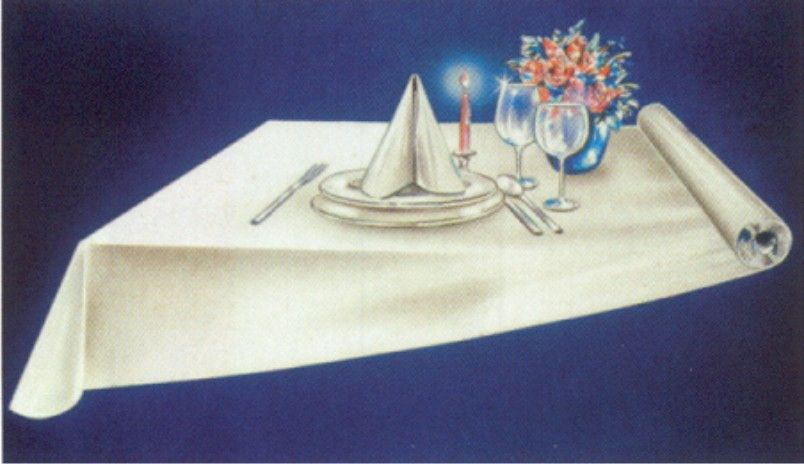 Damasttischtuch (PAP) gerollt weiß 0,8 x 50 m - 1 Stück