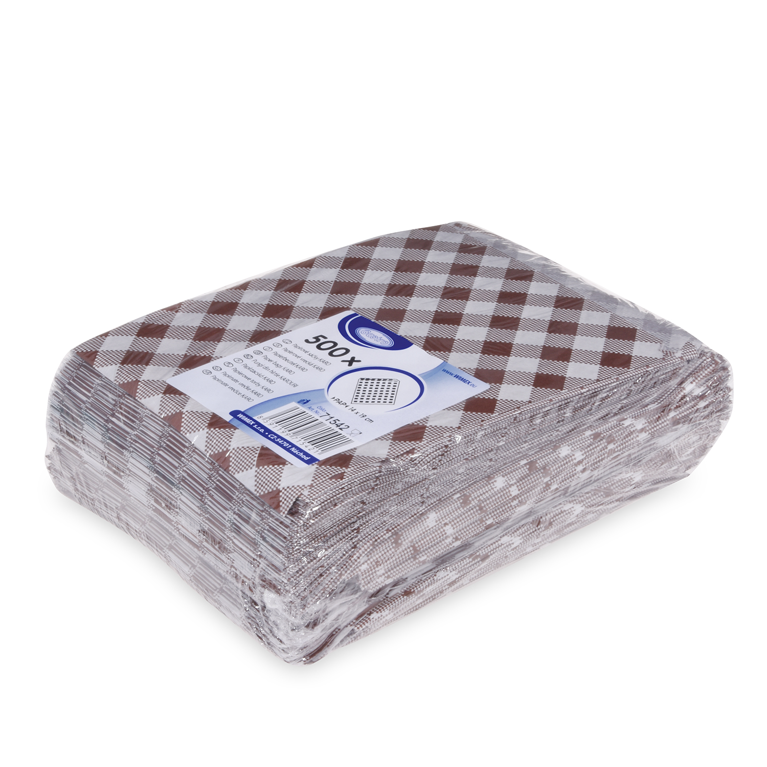 Papierbeutel Karo 14 x 19 cm - 500 Stück