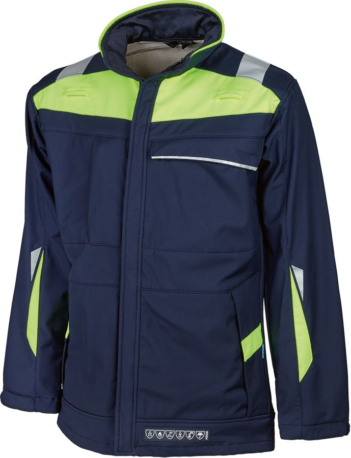 Softshelljacke SIOEN UMIAT, dunkelblau/leuchtgelb