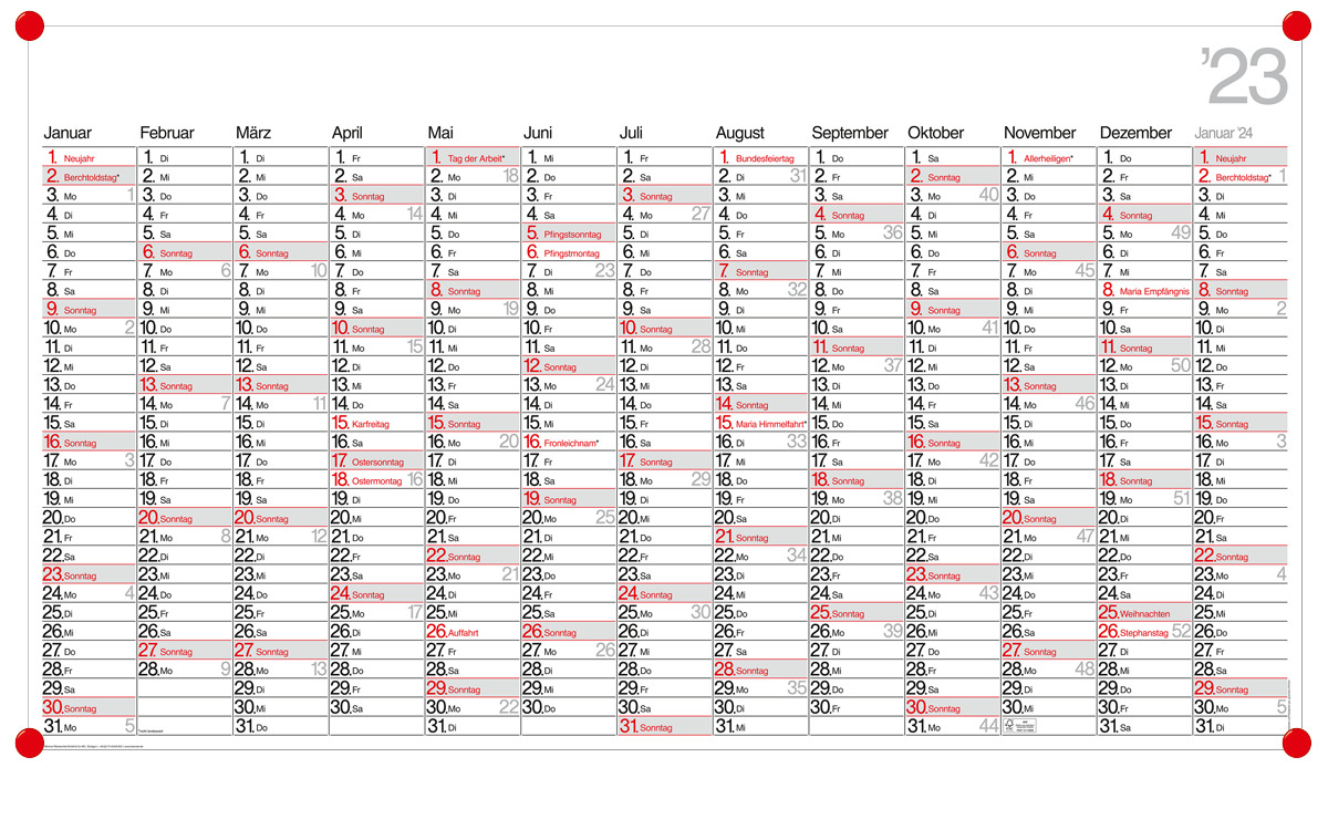 Ch Plakatkalender dt. 13 139x79cm 2025 BÜHNER PO