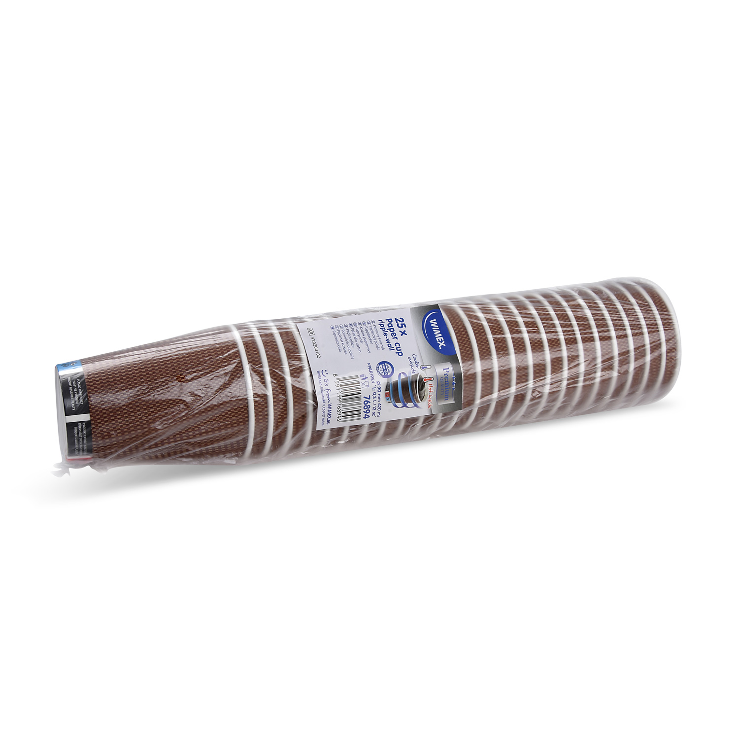 Pappbecher PREMIUM Ripple Wall 90mm 420ml L: 0,3L,12oz - 25 Stück