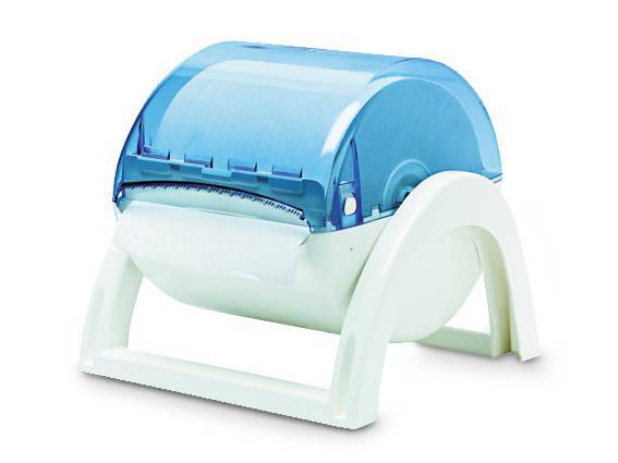 Spender für Papierwischtücher Maxi Bulkysoft, rollen, geschlossen, weiss-blau 41x34.5x35cm - 1 Spender