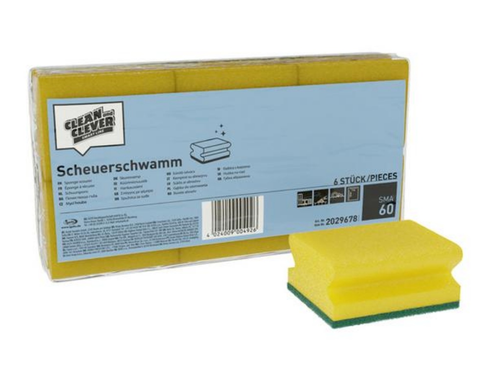 CLEAN and CLEVER Scheuerschwamm SMA 60 6 Stück