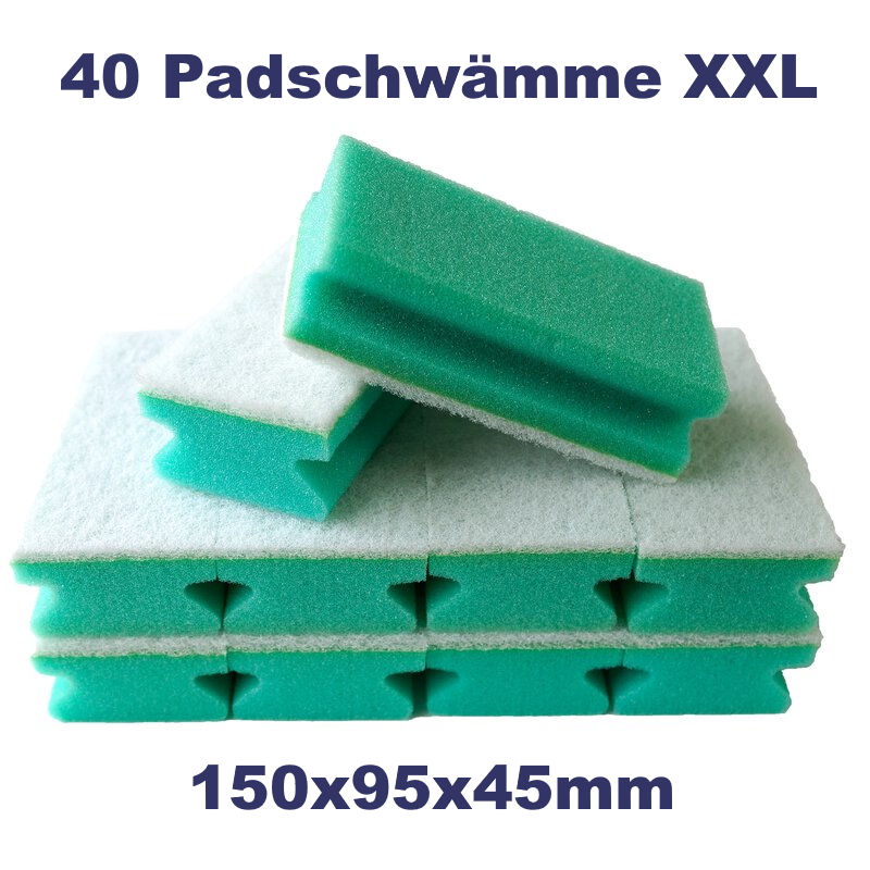40 AlpineX Profi Padschwämme breit nicht kratzend Green