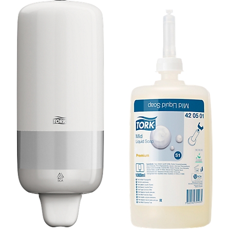 Tork Seifenspender mit 2 Refill-Patronen à 1 Liter