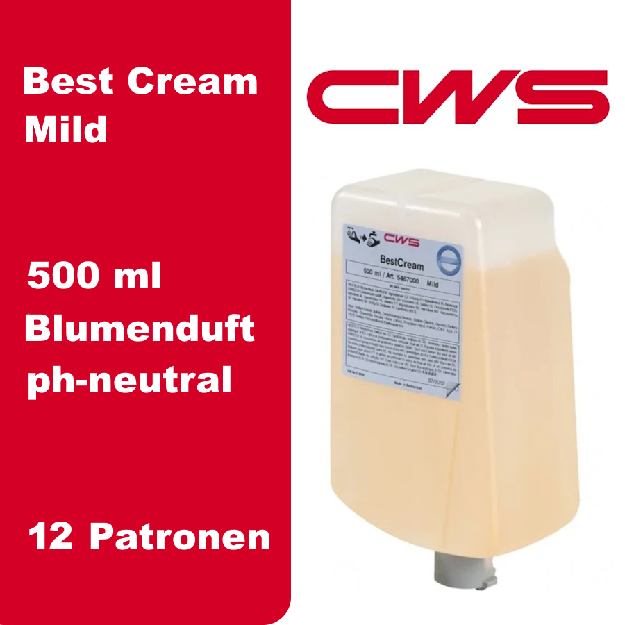 CWS Seifencreme Best Cream Mild - Karton à 12 Kartuschen