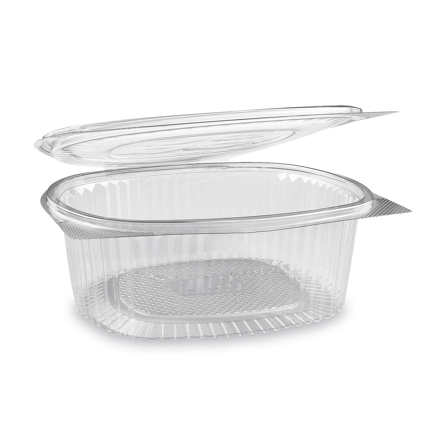 Feinkostbecher (rPET) mit Deckel oval klar 1500ml - 50 Stück