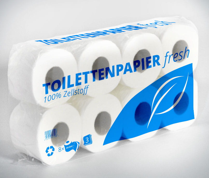 Toilettenpapier PREMIUM 3-lg 250 Blatt Zellstoff 64 Rollen