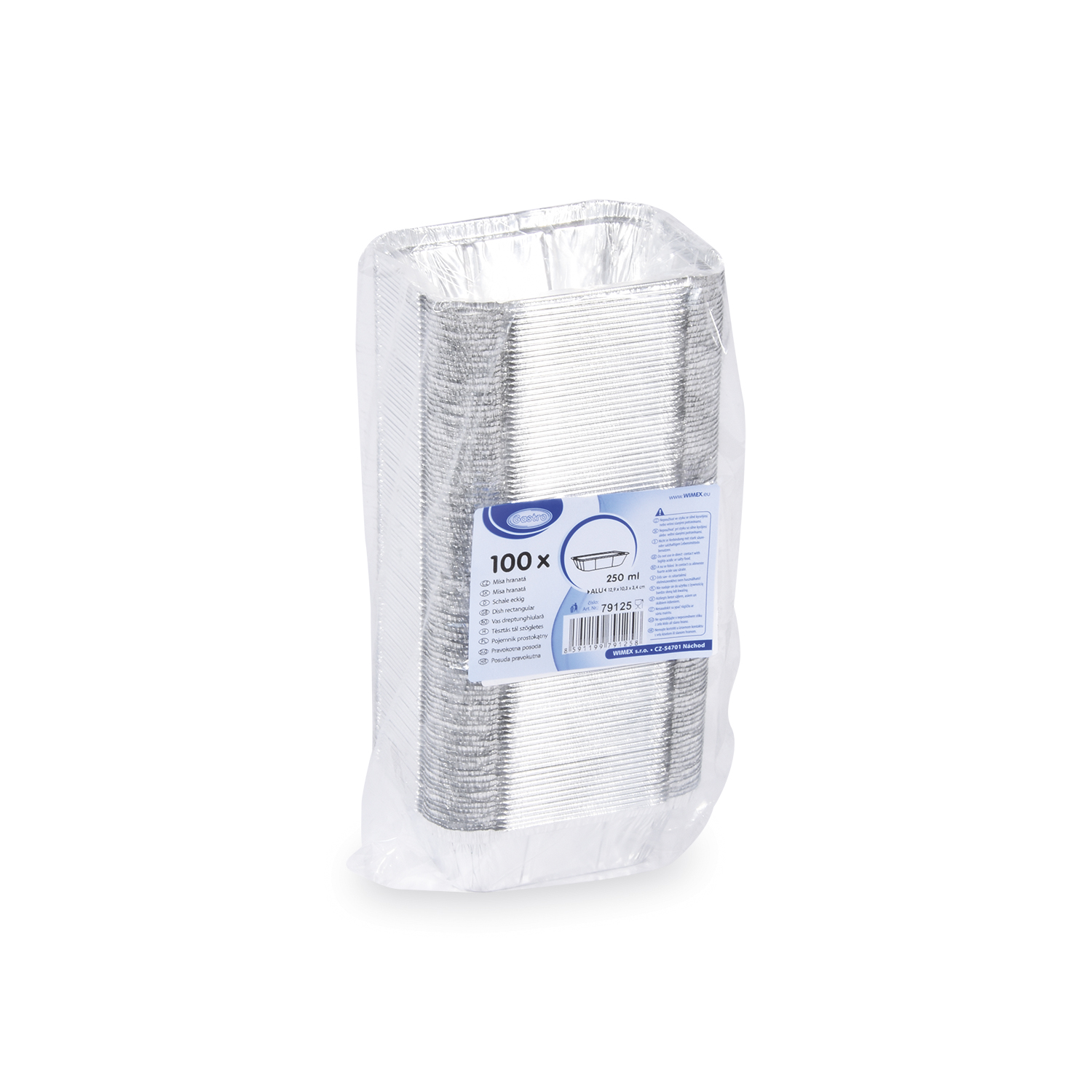 Schale (ALU) eckig 129 x 103 x 34 mm 250ml - 100 Stück