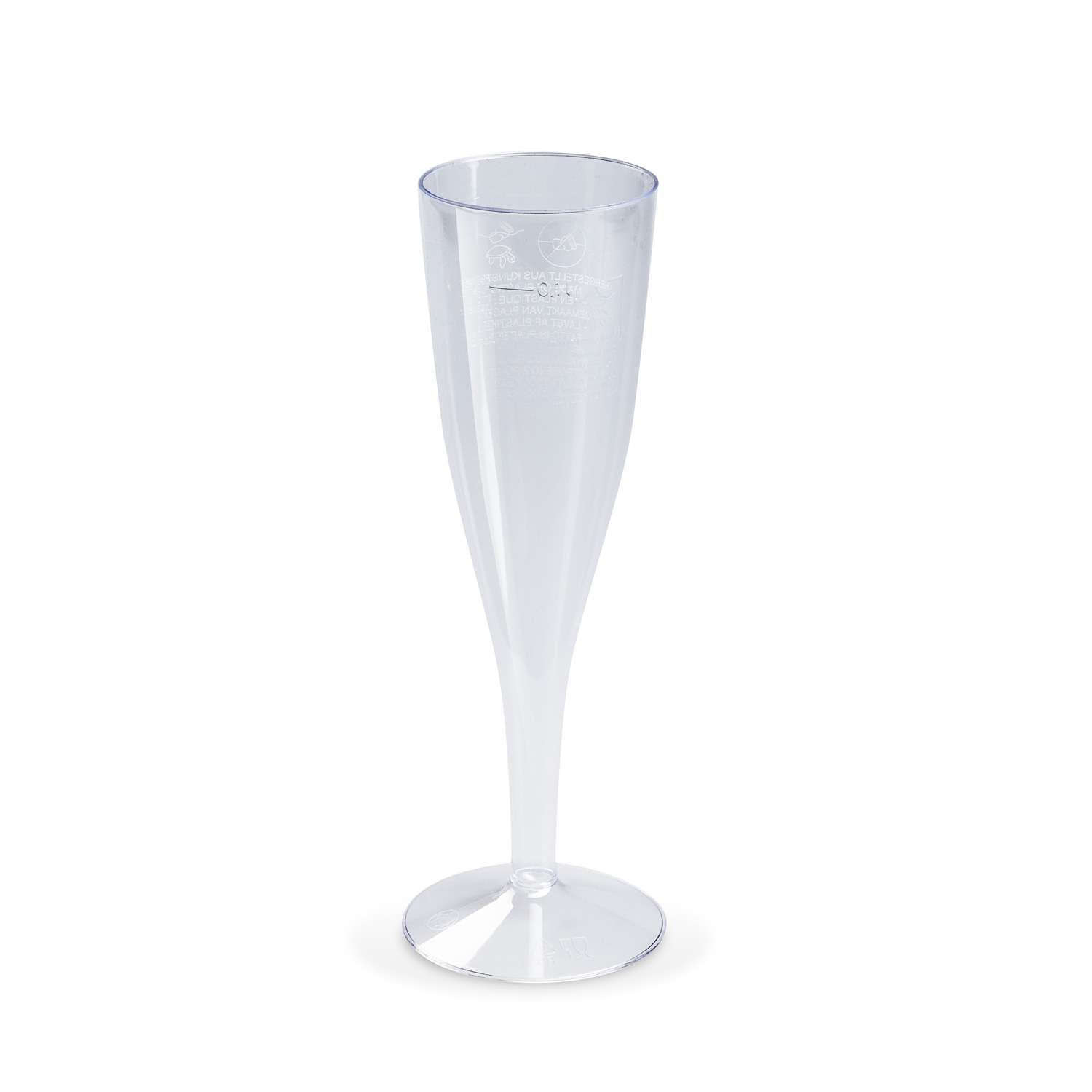 Sektglas aus PS klar, für Buffet, Service und Take-away, Packung mit 10 Stück